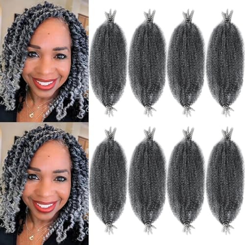 Marley Twist Braiding Hair 12 Inch Afro Twist Hair 8 12 Inch (Pack of 8) Tgrey