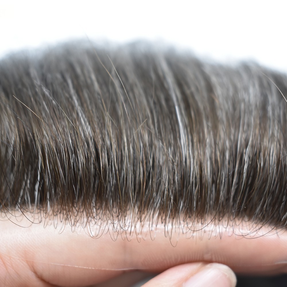 Men Toupee Human Hair Replacement Systems for Men Ultra Thin Skin Mens Hairpiece