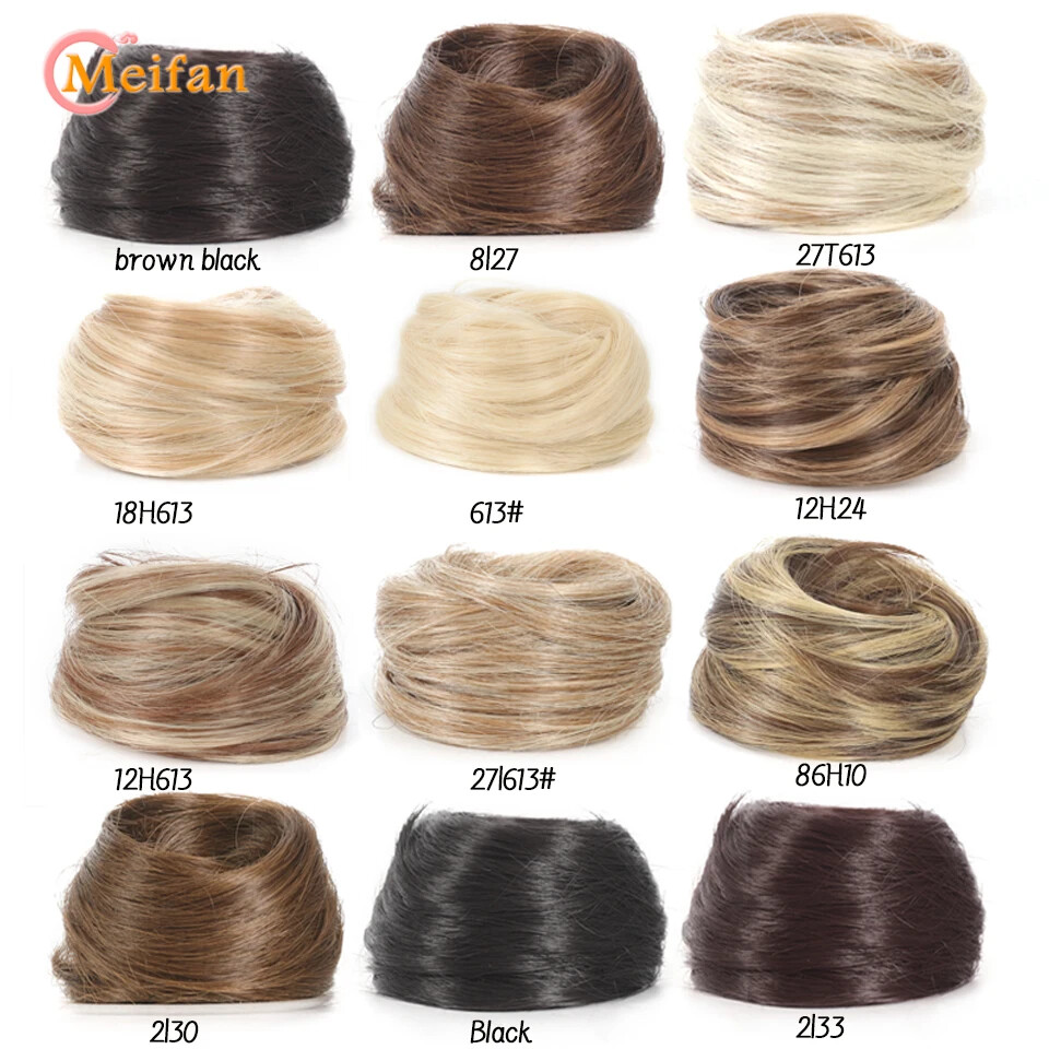 Synthetic Elastic Rubber Band Hair Bun Clip in on Hair Tail Extension