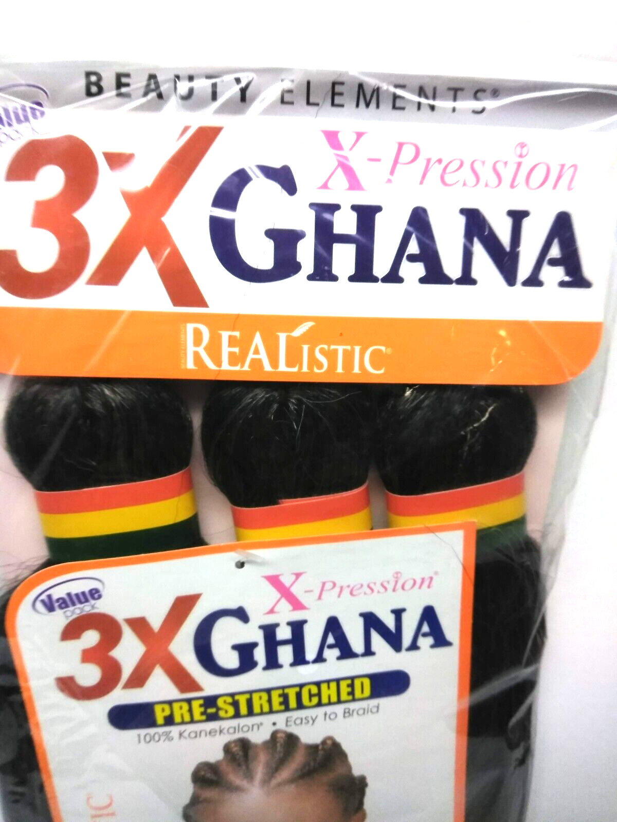 X-Pression 3x Ghana Pre-Stretched 50” Braiding Hair 100% Kanekalon 3-Pack T18613