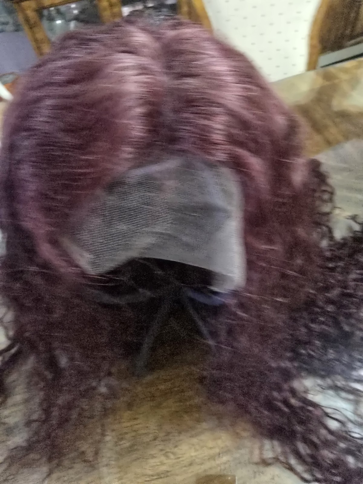 Luve Me 200 Density Dark Purple Water WaveHD 5×5 Lace Lace Glueless 24 In Wig