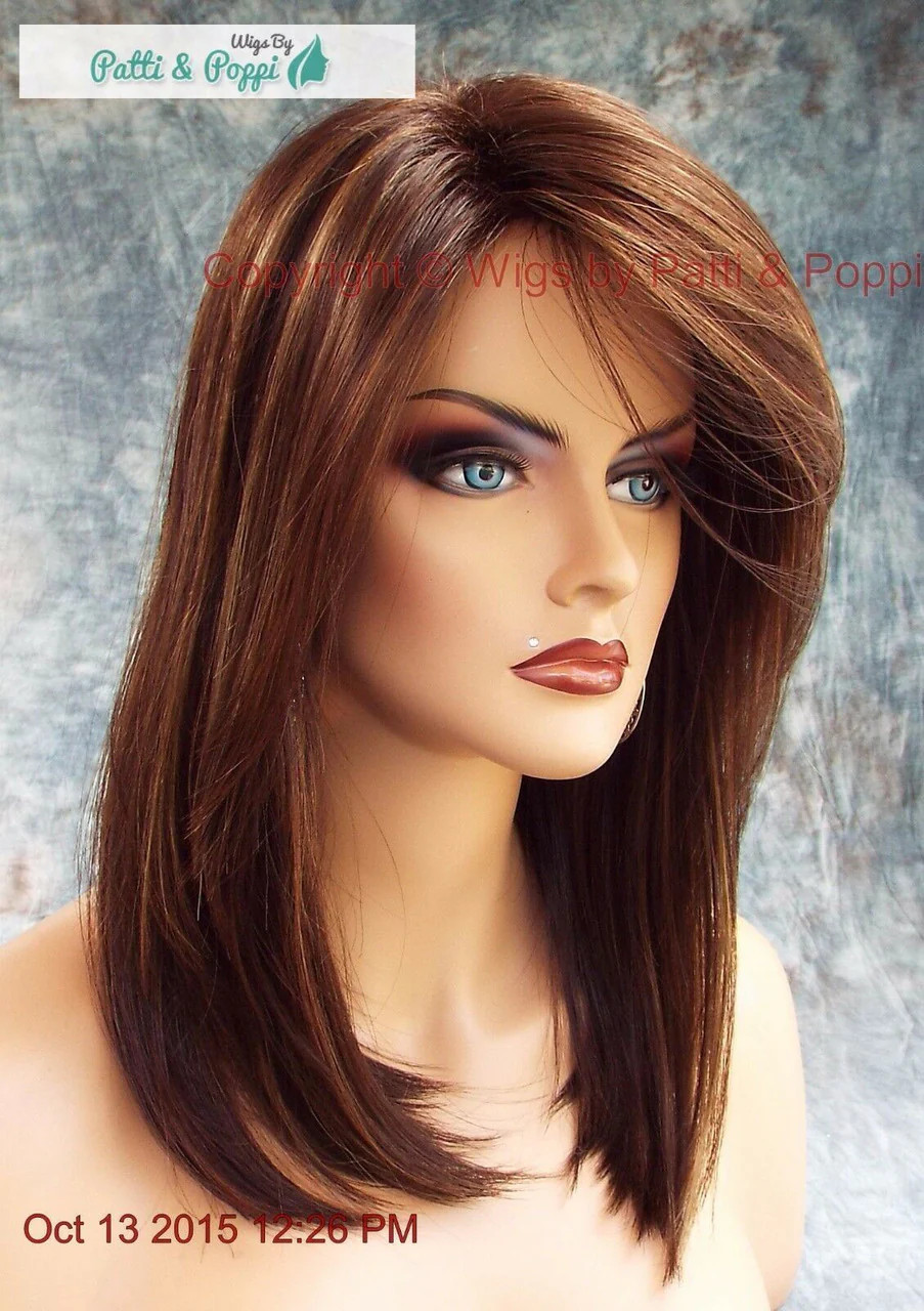 LAINE RENE OF PARIS WIG | COFFEE LATTE | SLINKY HOT MEDIUM BOB SIDE BANGS 523 -1