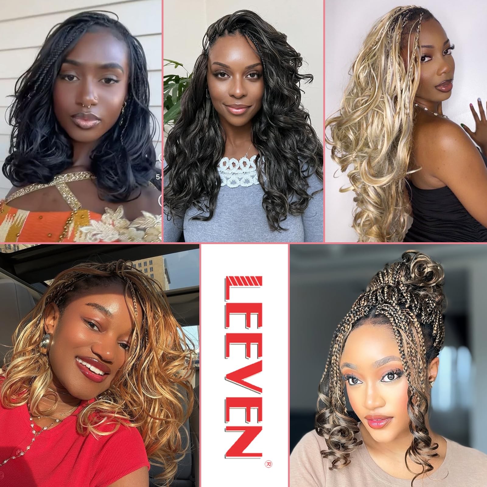 Boho French Curl Crochet Braids 14 Inch 8 Packs Black Pre Looped Curly Croche…