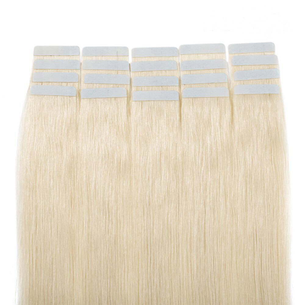 Tape in Real Human Hair Extensions Skin Weft Remy Russian Hair BalayageHighlight