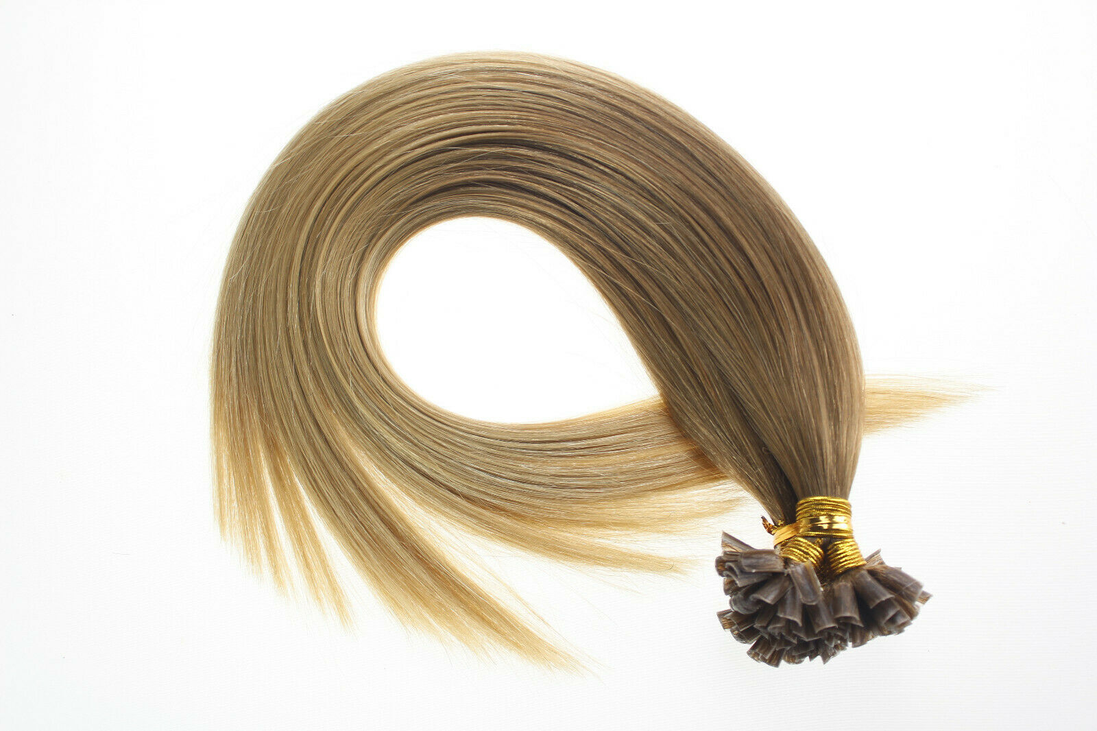 Keratin Bonded Nail U Tip Remy Human Hair Extensions Highlight Blonde Thick 100g