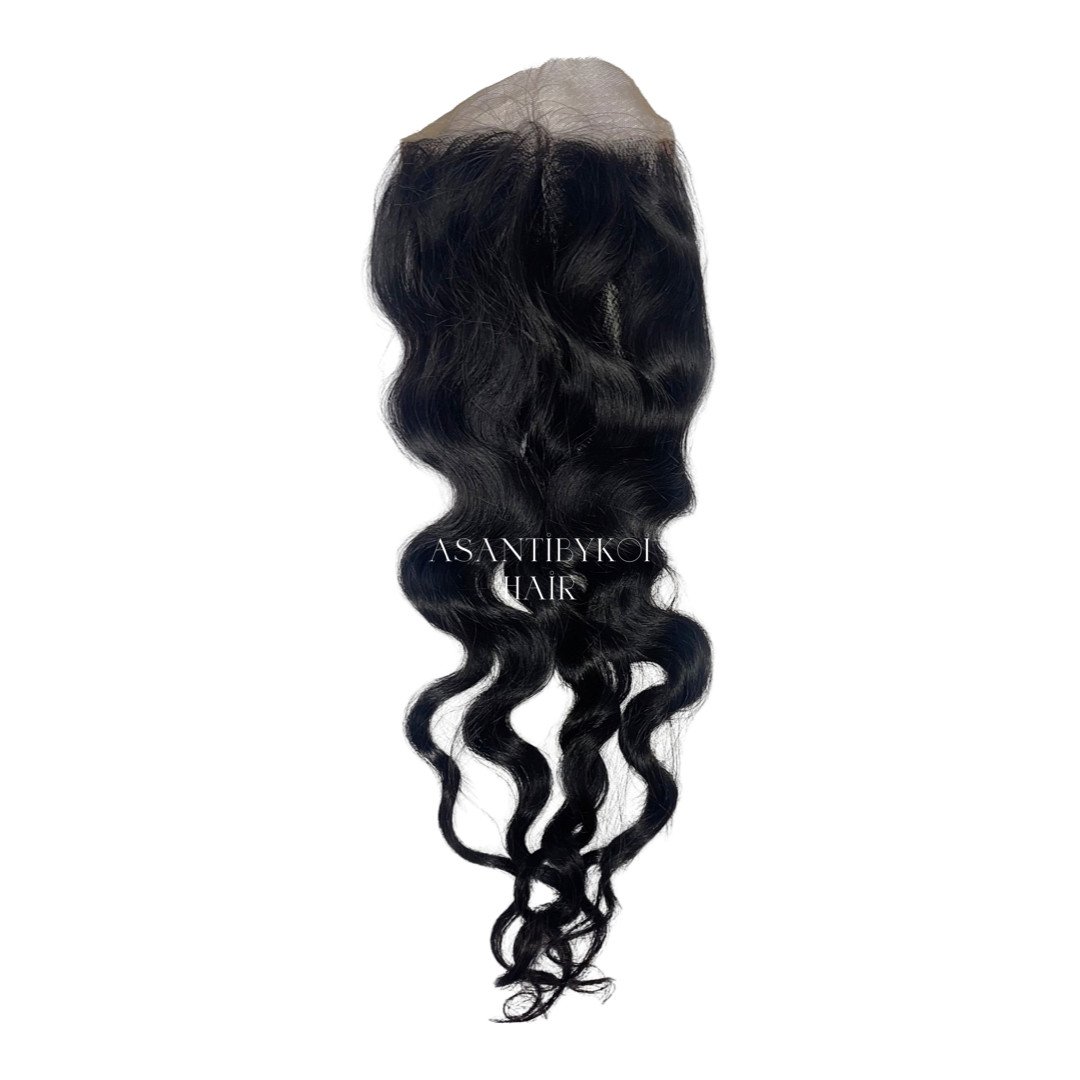 4″x4″ 18″ Lace Closure Indian Hair (Natural Wave)