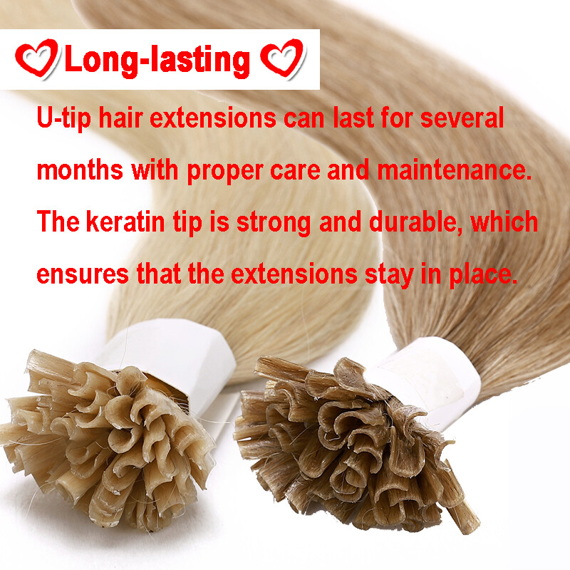 AAA+ Keratin Fusion Nail U Tip 1G Pre Bonded Remy Human Hair Extensions 16-24″