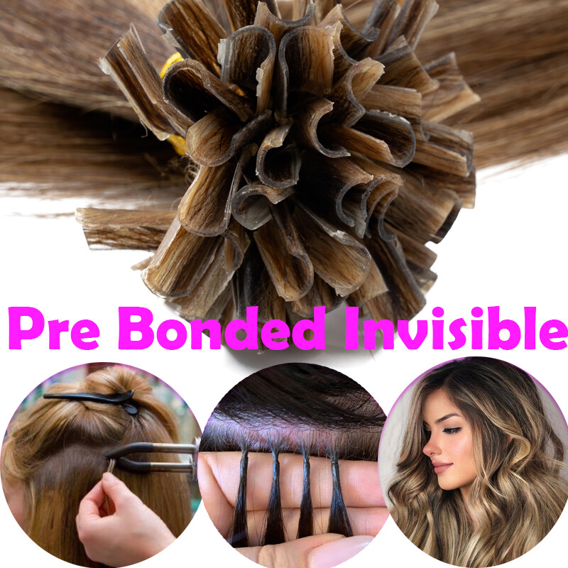 50-100G Real THICK Pre Bonded Keratin Nail U Tip 100% Remy Human Hair Extensions
