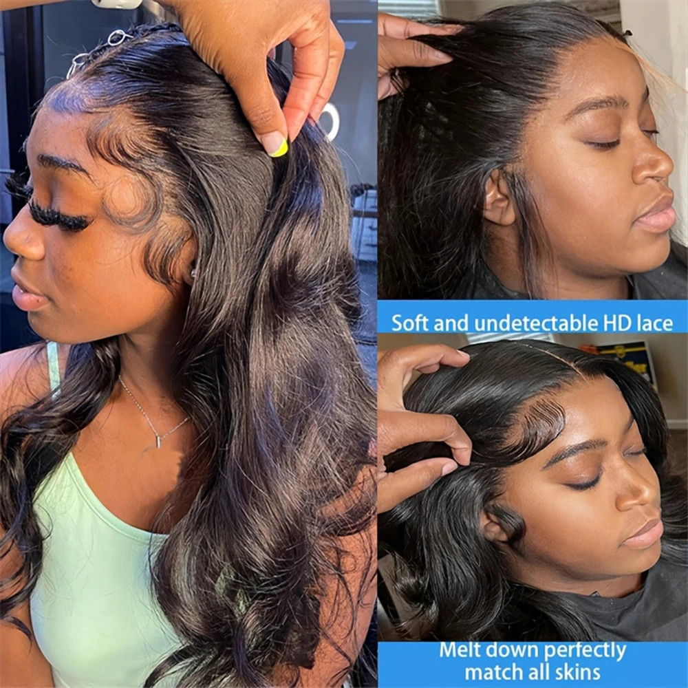 HD Lace Front Wig Preplucked NaturalBlack BodyWave Hd Transparent Human Hair Wig