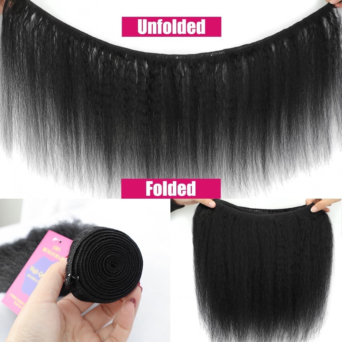 20-Inch Kinky Straight Bundles: Brazilian Virgin Human Hair for Elegant Styles