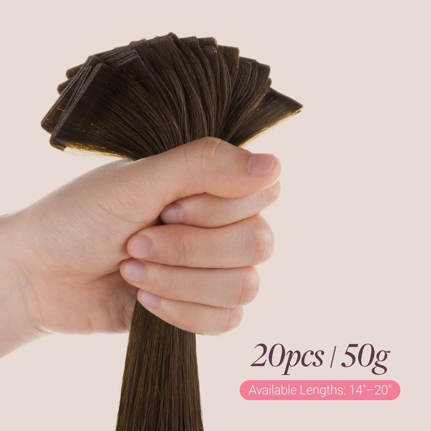 Goo Goo Genius Tape In Hair Extensions Hand Tied Tape Weft 4A Chocolate Brown