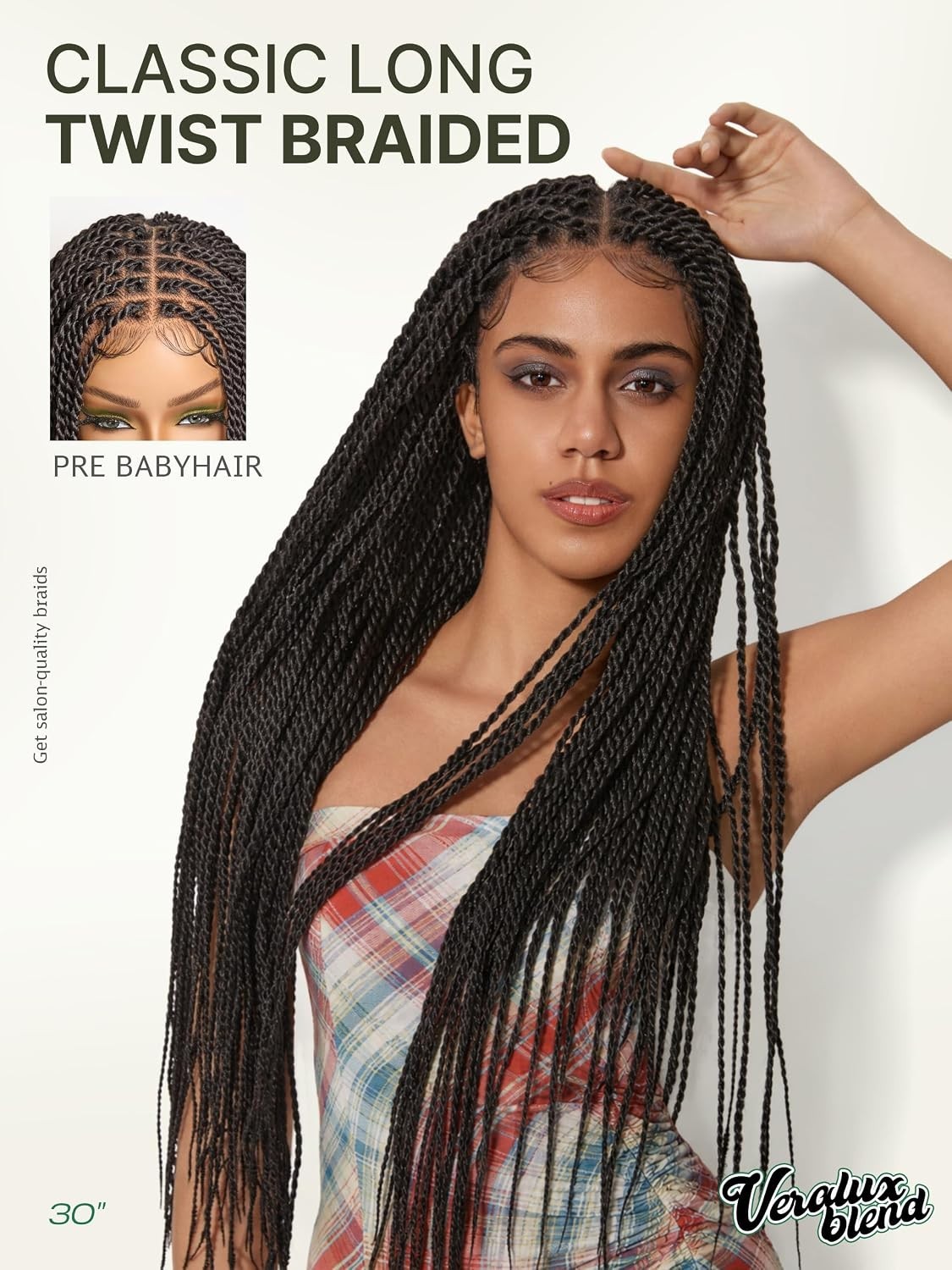Full Lace Micro Twist Braided Wigs for Black Women Veralux™ 200% Density 30 inch