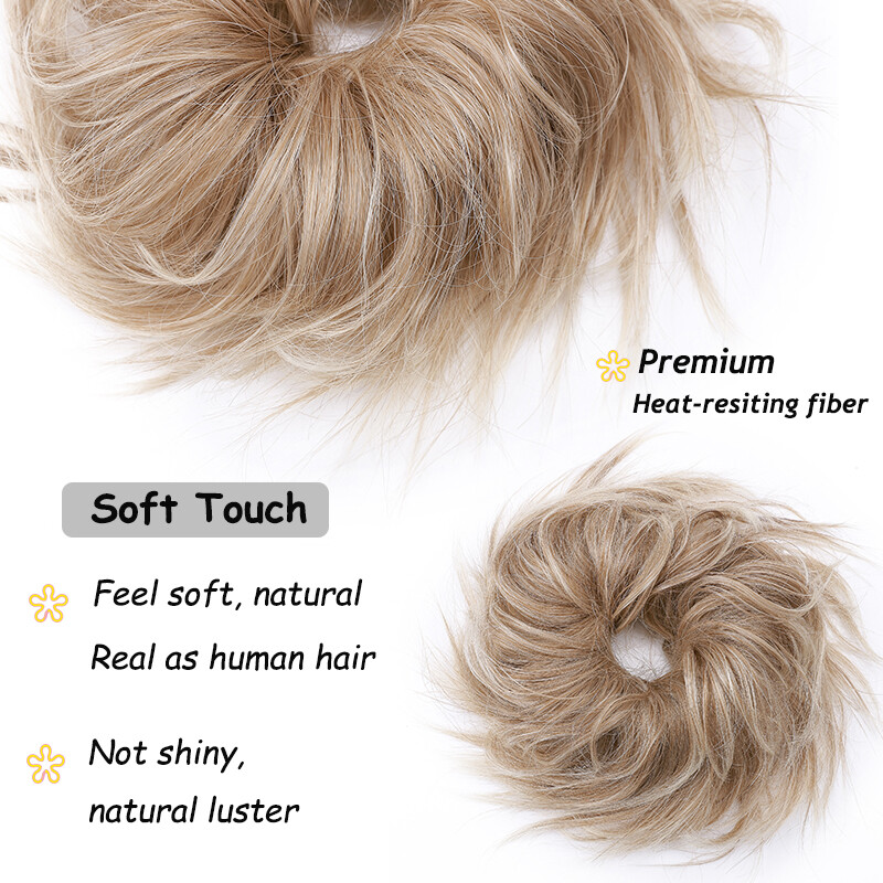 Extra Thick Messy Bun Hairpiece Scrunchie As Human Hair Extension Real Ponytails