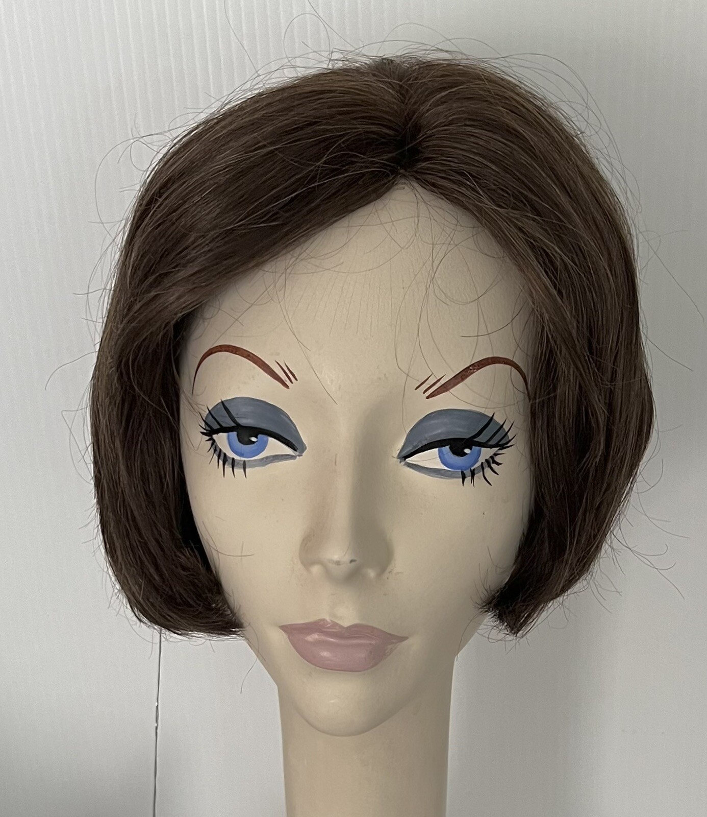 NWT! JACQUELYN Wig HUMAN HAIR Blend • New Design 8-6 BROWN Bob • Mono Part