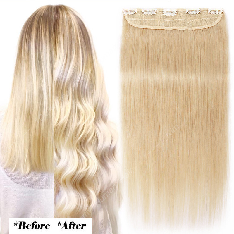 AAAA+ One Piece 100% Remy Clip In Human Hair Extensions 3/4 Full Head Weft US