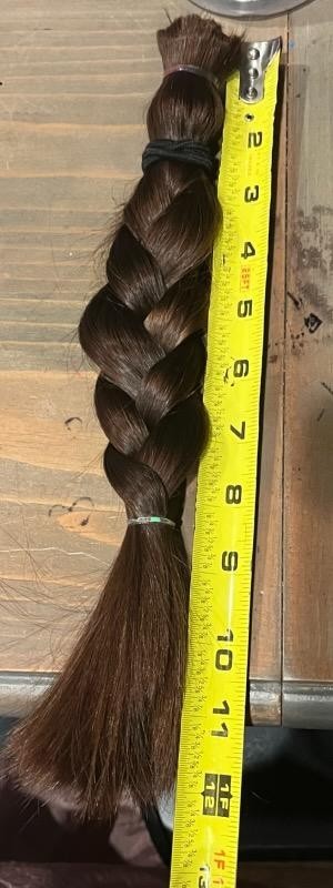 human hair ponytail haircut dark brown 12 inches
