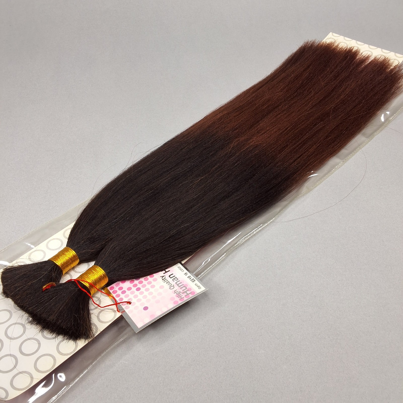 16” Yaki Bulk #T1B/33 Black Root Auburn Straight Micro Braiding Blend Hair