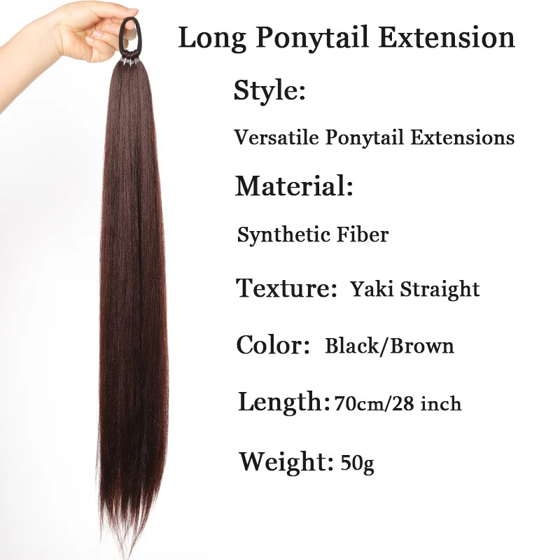 Versatile DIY Braided Ponytail Extensions Synthetic Fake Hair With Elastic Band