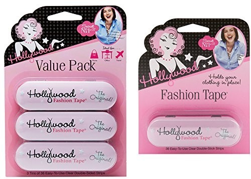 Fashion Tape for Clothing – 4 Pack, 36 Strips Each, Invisible Adhesive, Dress Ta