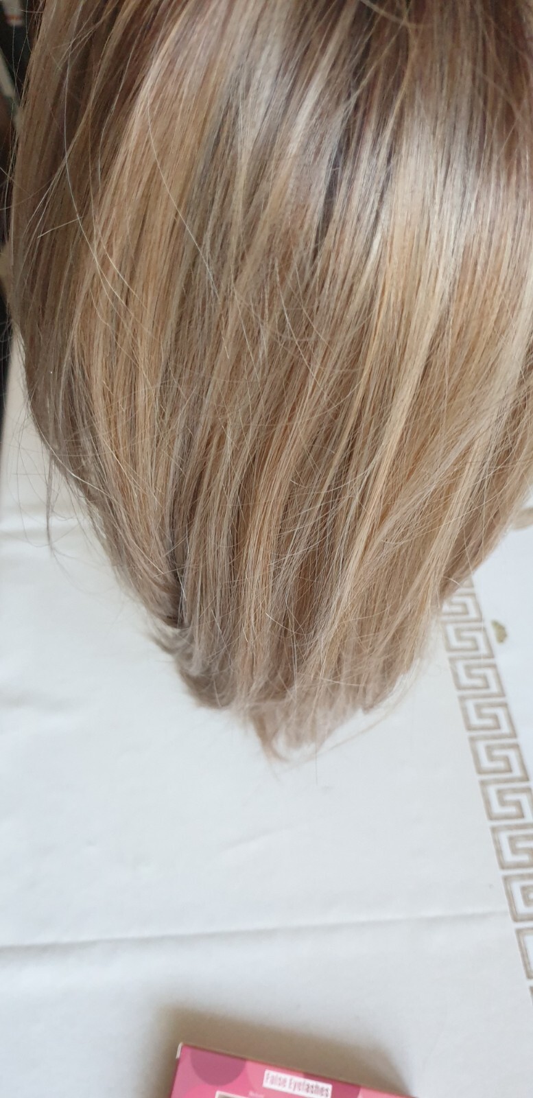 Human Hair Womens Lace Front Wig Blonde Straight Washable w/ 3D Eyelashes