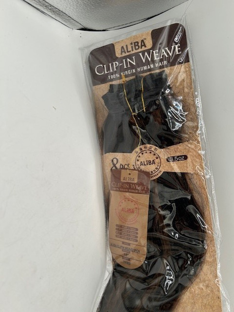 Aliba Clip In Weave 100% Virgin Human Hair Color PFR1B/30 18″ BN SEALED