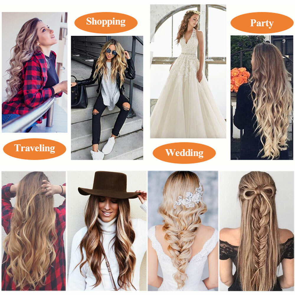 Hidden Hair Secret Wire In As Human Hair Extensions Straight Curly 1PCS US SALE
