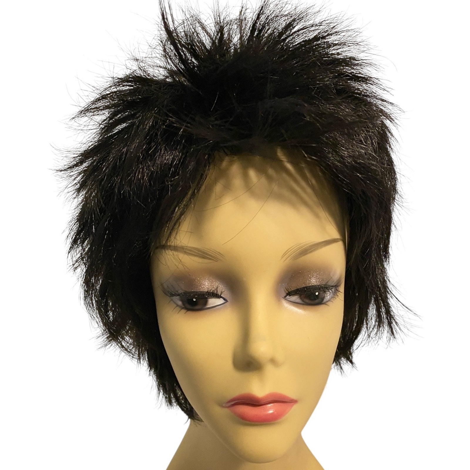 Midnight Velvet Spikey Razor Layered Wig Synthetic Jet Black Women Teens NWT