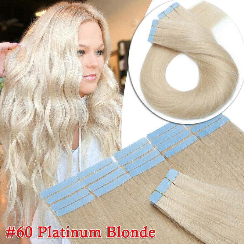 Seamless Tape-in Human Hair Extensions Double Sided Adhesive Skin Weft Real Hair