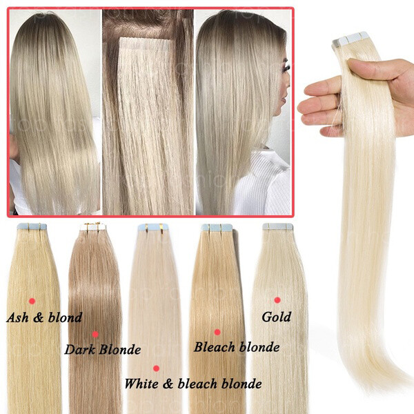 US Super Tape In Glue 100% Human Remy Hair Extensions Real Thick 100g 40pcs GG36