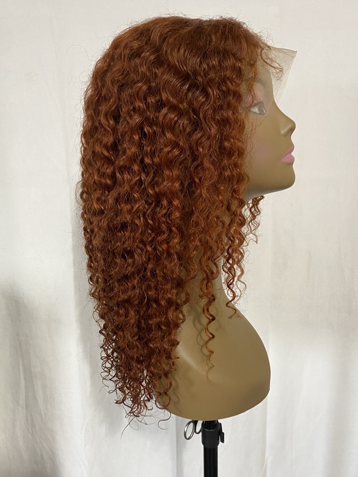 Glueless Reddish Brown Curly 13×4 HD Lace Front Human Hair Wig 20″ Deep Wave