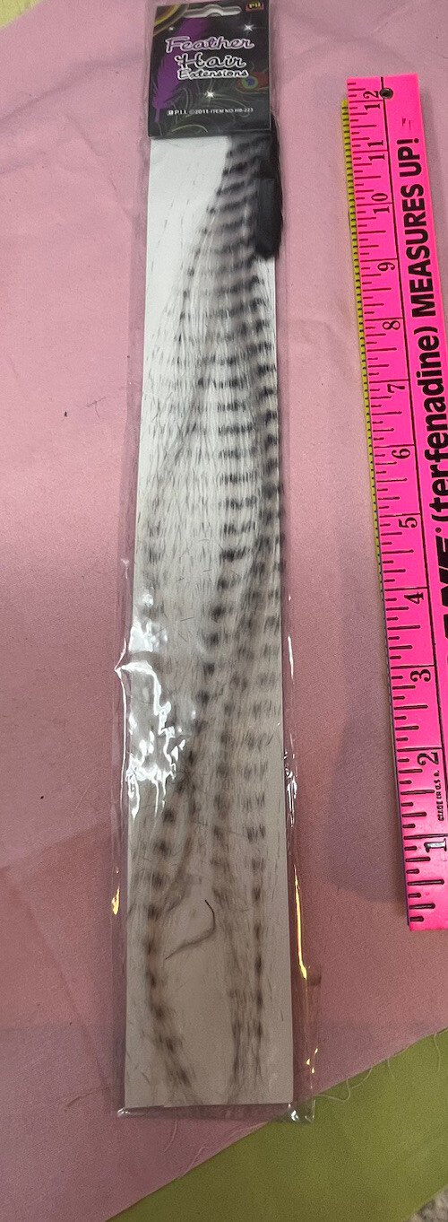 Feather Hair Extension Collectible Curl Crimp Or Straight Snazzy Light Wash Cool