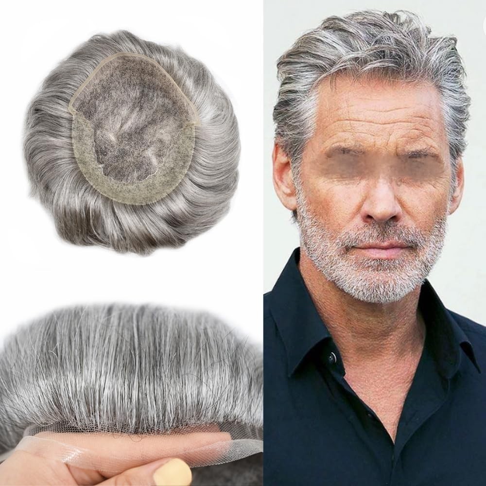 Swiss Lace Front Men Toupee Remy Human Hairpiece Bleached Knots Natural Hairline