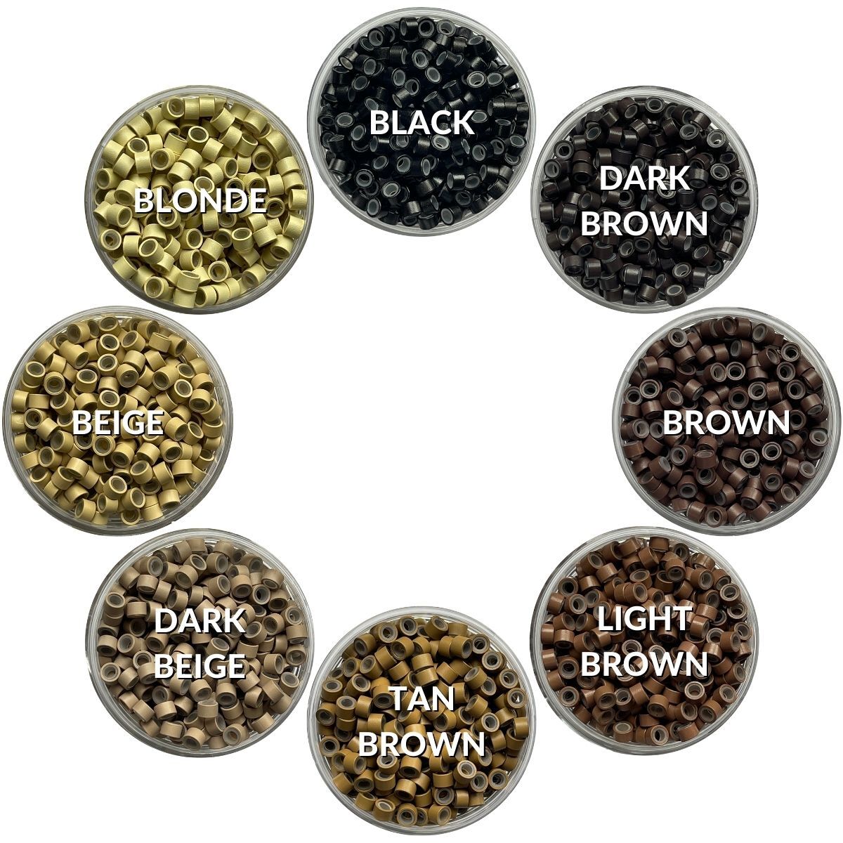 Silicone Lined Micro Beads Rings Link Tip Hair Extensions 4mm, 4.5mm, 5mm 200 Pc