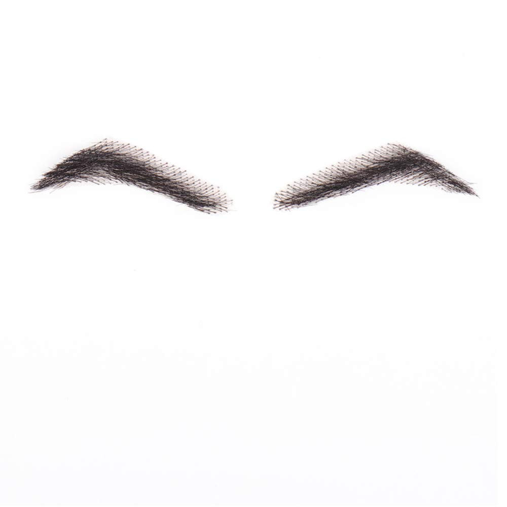 100% Human Hair False Brows for Men and Women Re-Usable Lace Base Fake Eyebrows