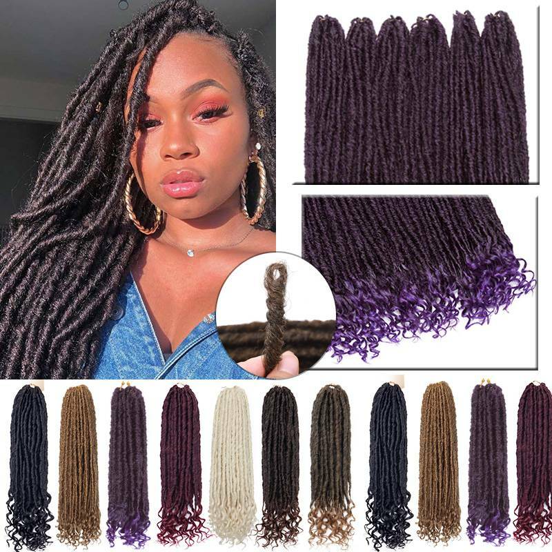 10 Colors Available Thick Goddess Faux Locs Crochet Braids Hair Extensions Woman