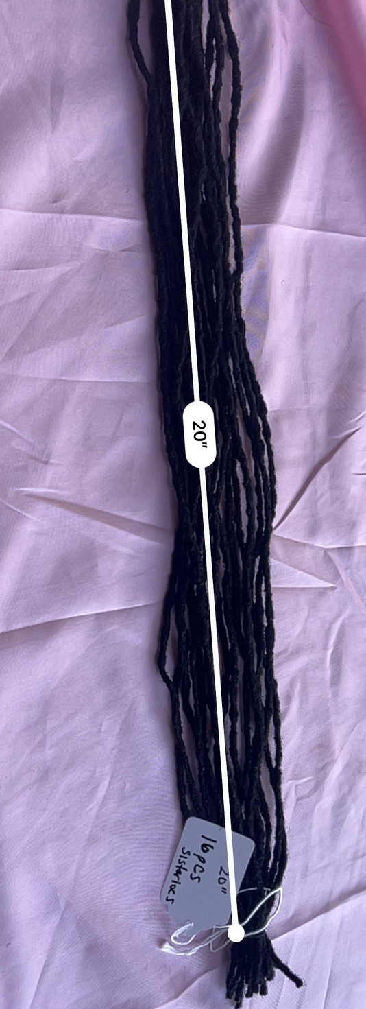 100% Natural Grown Micro Dreadlocks 20 inch. 16 Pieces Micro Small Size Locs