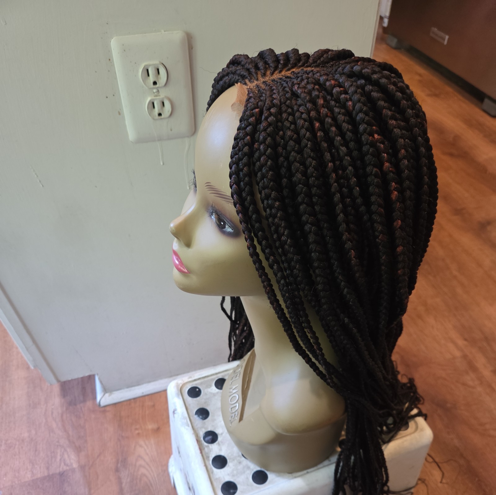 Braided Wig For Black Women Cornrow Braids Lace Front Synthetic Fiber