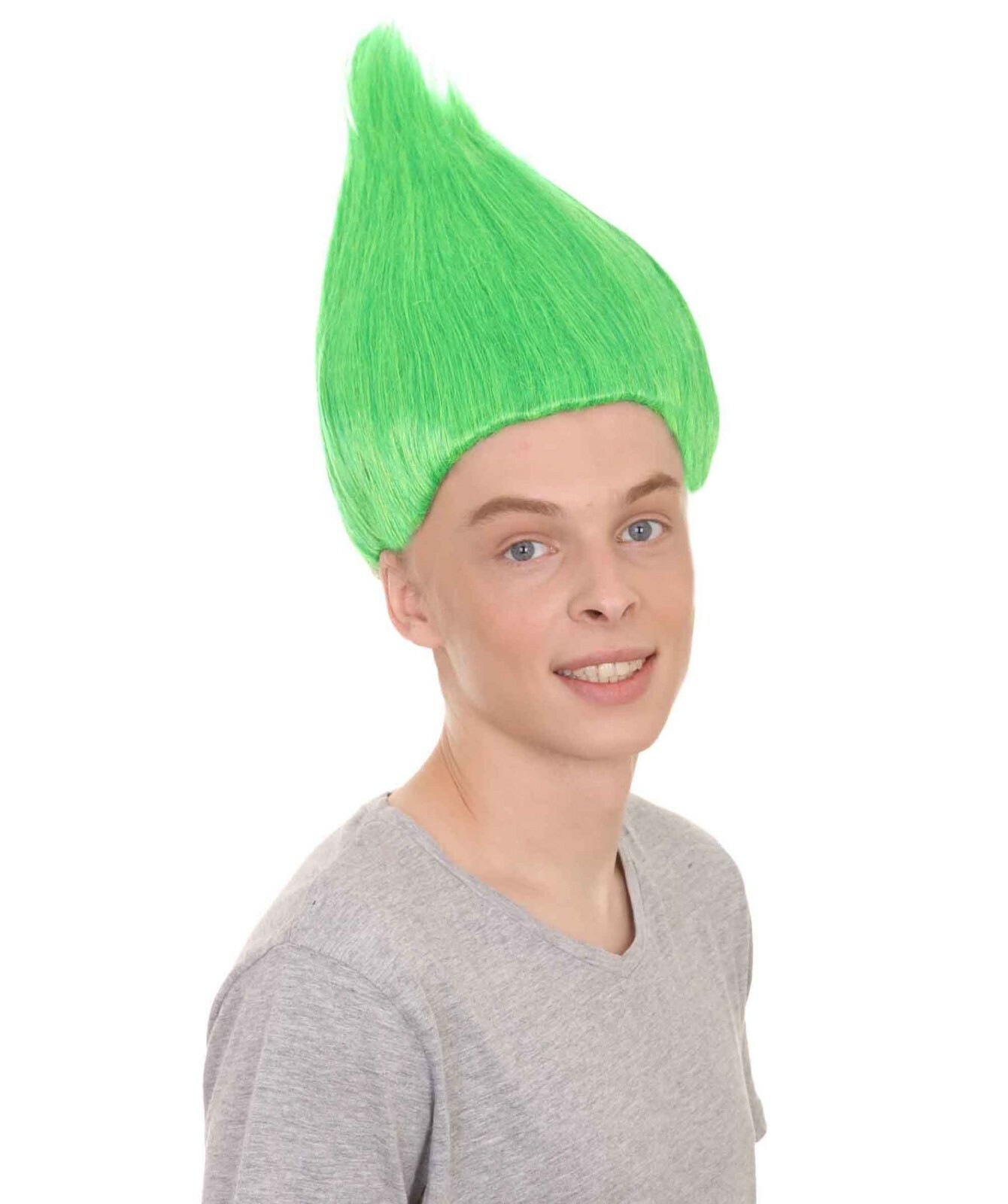 Men’s Green Standing Up Wig for Cosplay Trolls Style Costume Fancy Dress HM-089