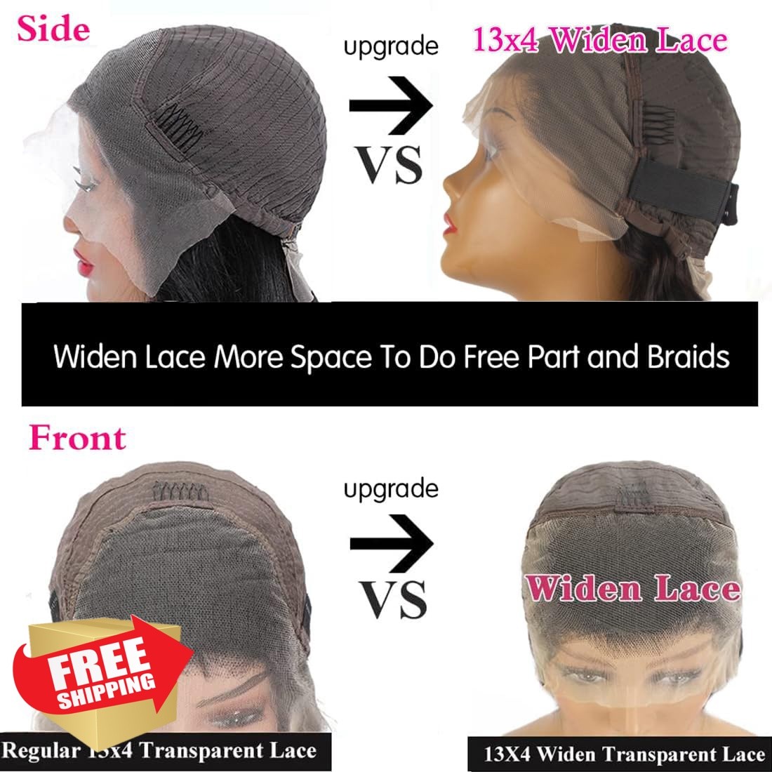 Pinketer 18 Inch 13×4 Deep Wave Human Hair Wig