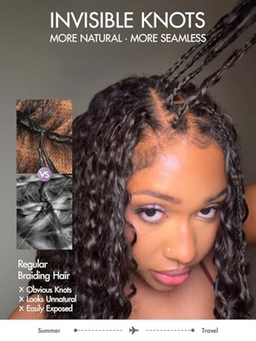 LUVME Deep Wave Crochet Hair for Black Women, 18 Inch 130g About 100 Strands,