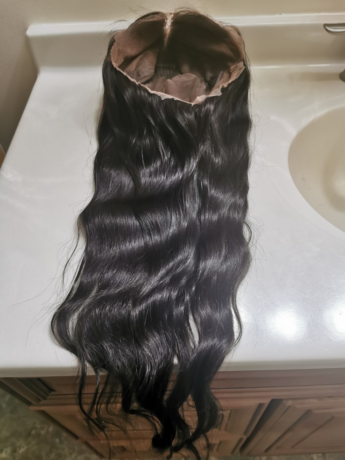 High Quality Full Lace Wig Natural Black Straight Human Hair Wig 28″