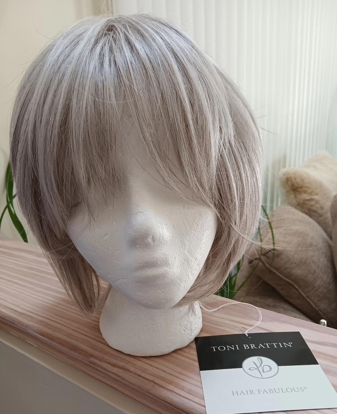 Toni Brattin Flirtatious Wig – Casual Bang with Trendy Cut in Light Gray-Sz PLUS