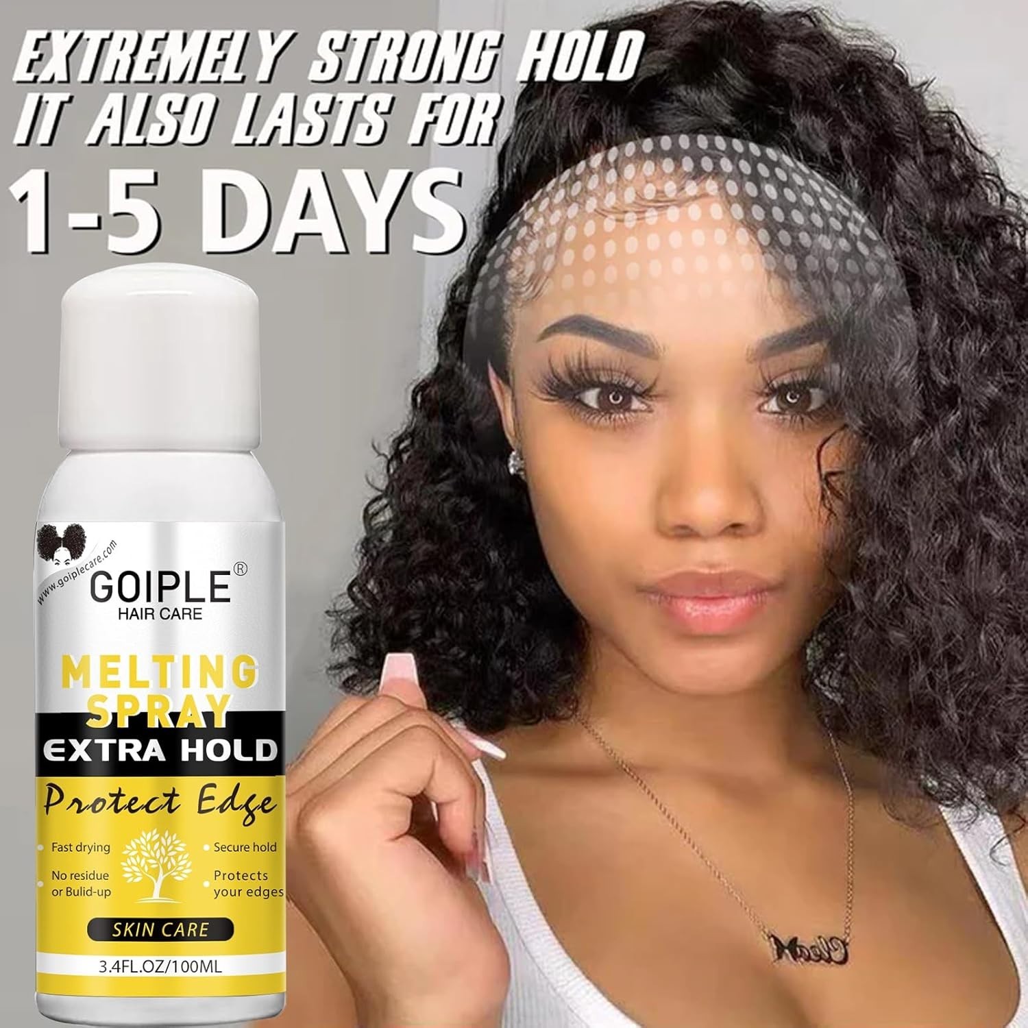 Invisible Lace Melting Spray – Strong Waterproof Wig Adhesive for All-Day Hold