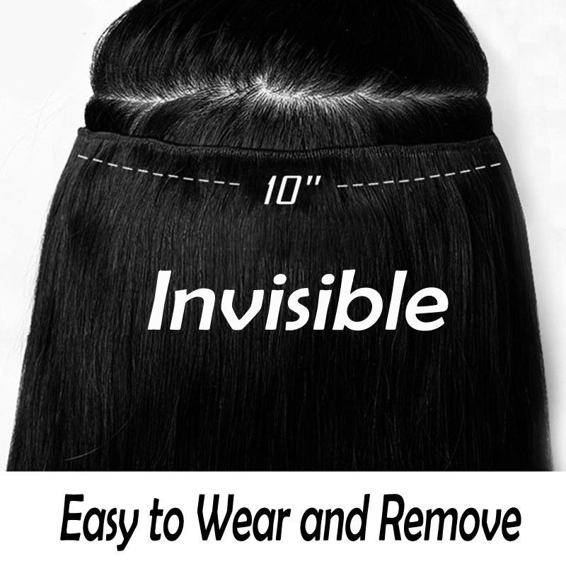 One Piece V-shape Wavy Curly Clip in Hair Extensions 5Clips Hairpiece Full Head