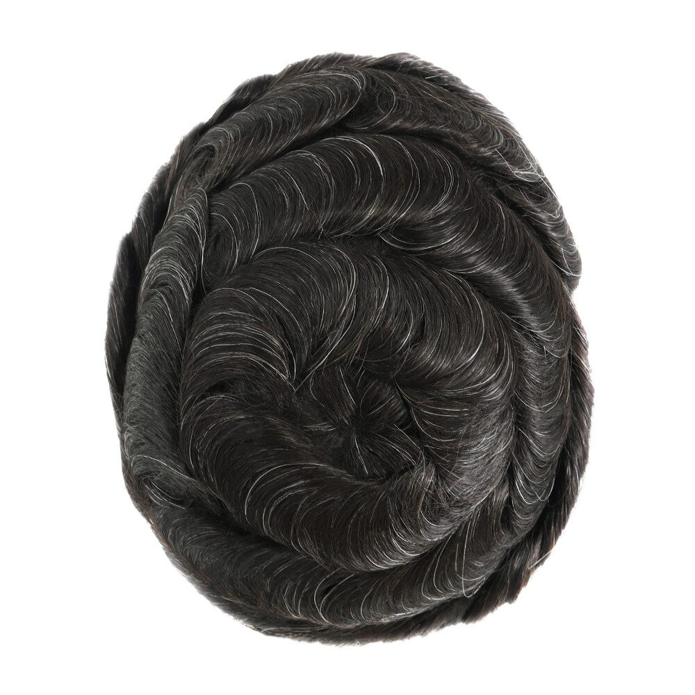 Toupee Men Human Hair Mono Skin Replecement System 30mm Natural Hairpieces 8X10