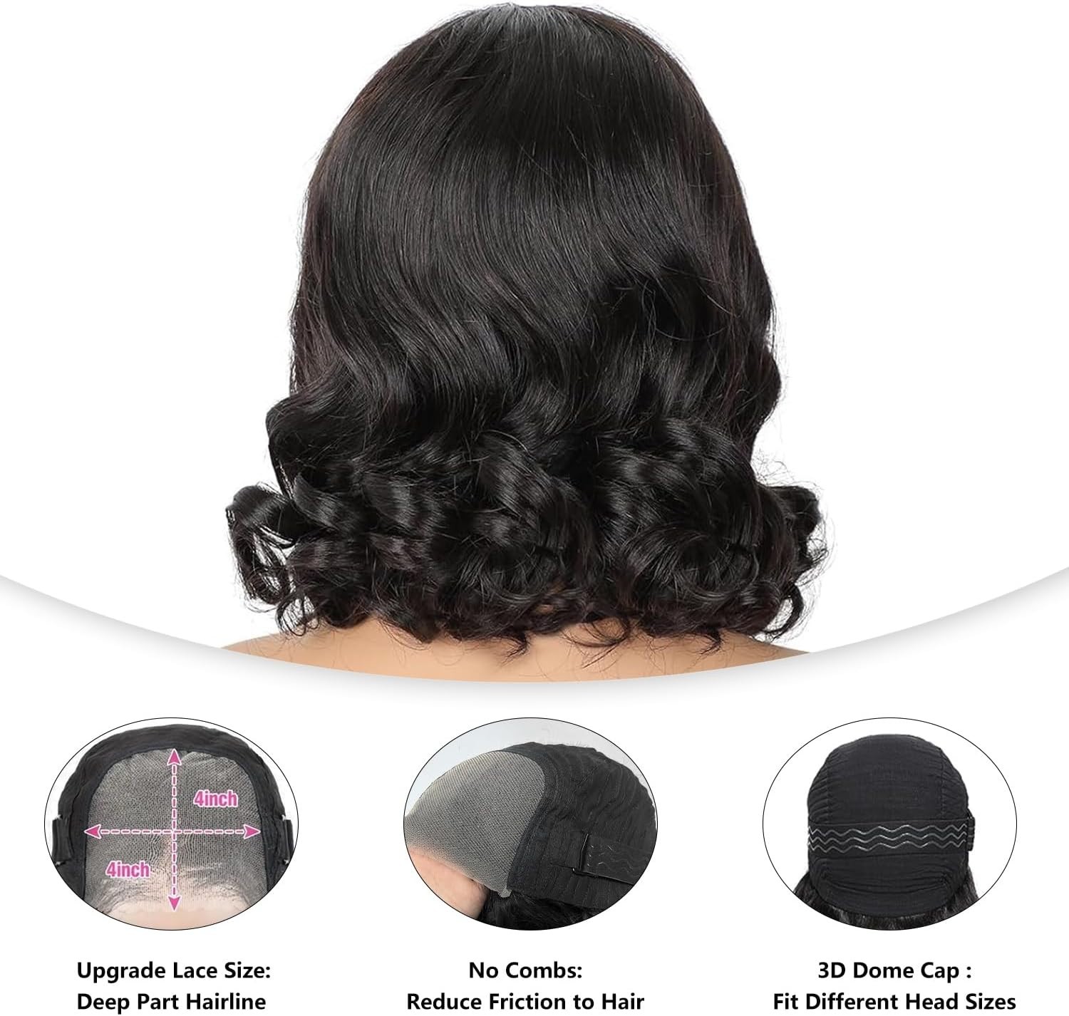 Wear and Go Glueless Wig Pre Cut 4×4 Lace Front Human Hair Wig Body Wave Wig