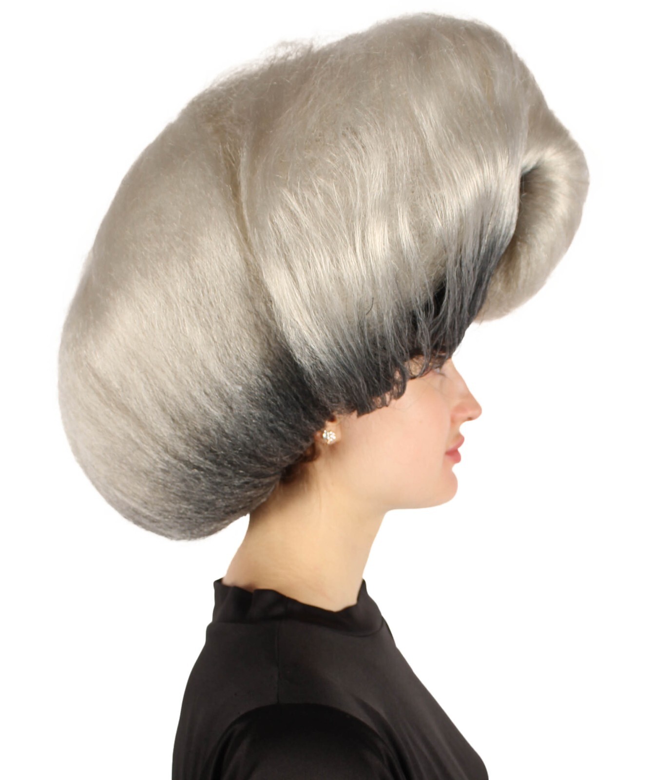 Adult Unisex Drag Queen Grey-black Bouffant Wig | Non-flammable Syntheti HW-7040