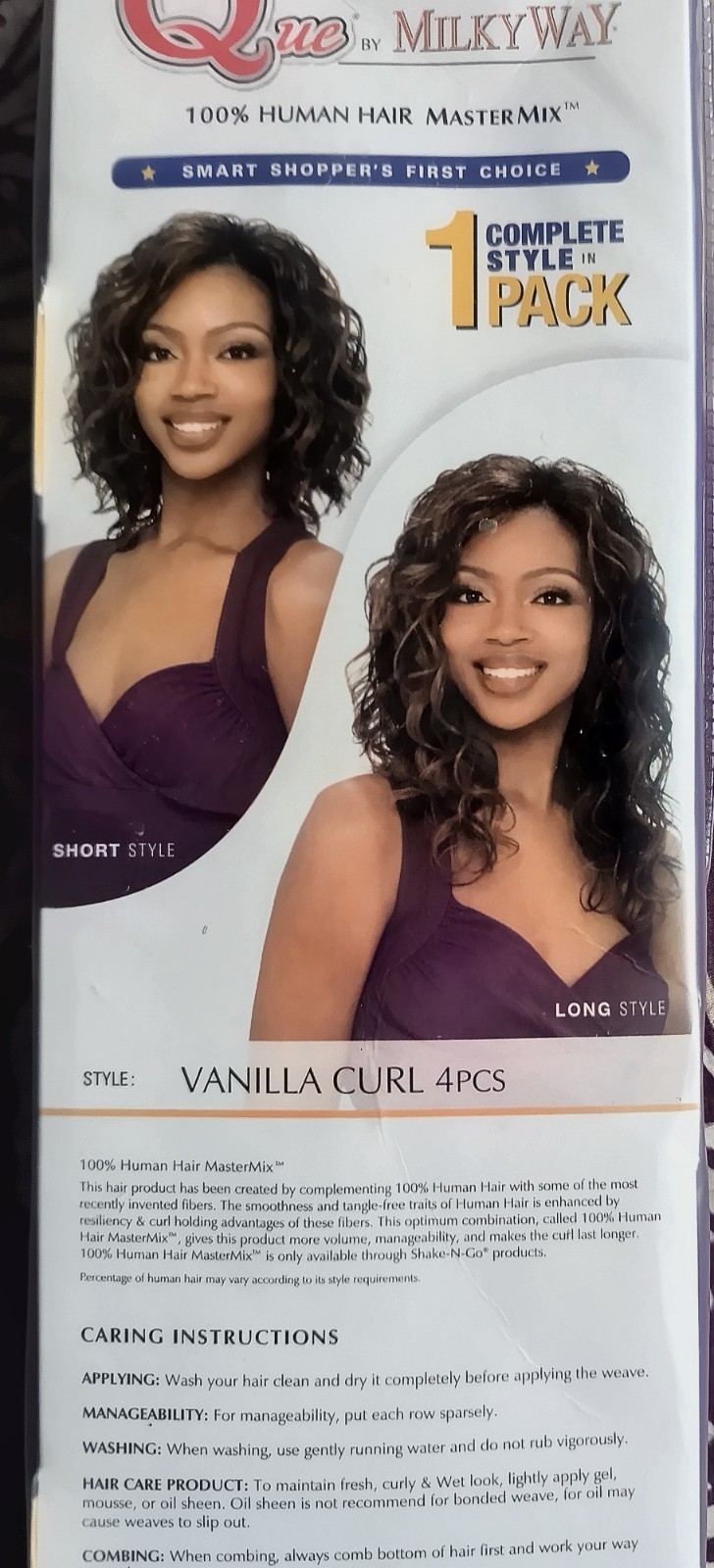 Que by MILKY WAY: FOURbulous VANILLA CURL * 1B/350 * 8,10,12,14″ 100% HUMAN HAIR