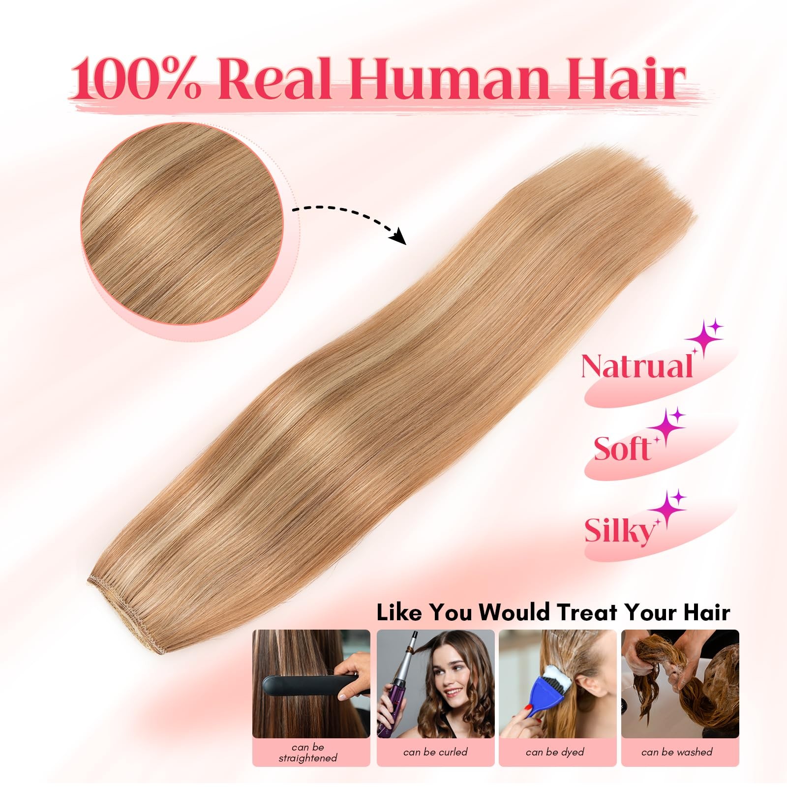 Rich Choices 100 Real Human Halo Hair Extensions For Women Remy Halo Extension
