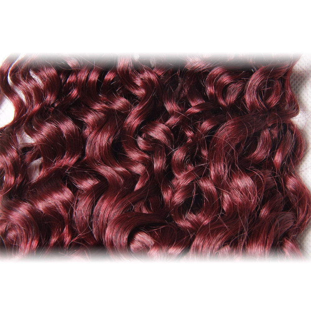 Ali Bundle Burgundy 99J Jerry Curl 100 Virgin Human Hair Extension One Bundle